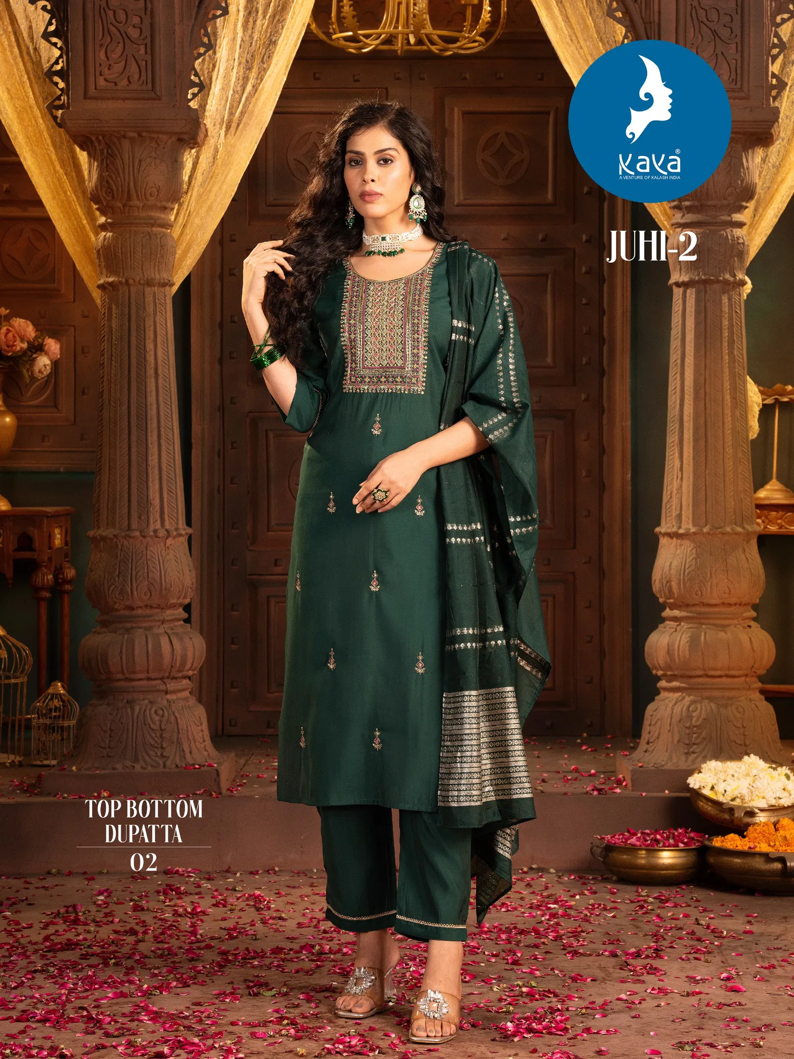 Juhi 2 By Kaya Embroidery Designer Kurti With Bottom Dupatta Wholesale Shop In Surat